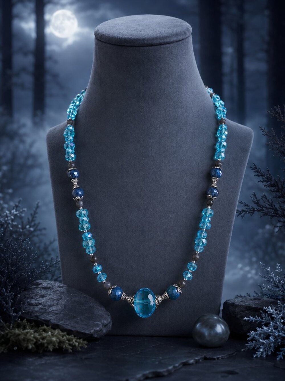 JB Originals – Midnight Current | Blue Jade, Labradorite & Aqua Crystal Set - Picture 3 of 7